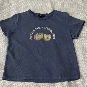 Forever 21 Navy Amsterdam Netherlands Graphic Kids Tee